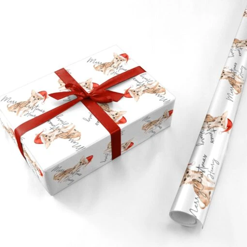 Personalised Christmas Chihuahua Wrapping Paper - Image 3