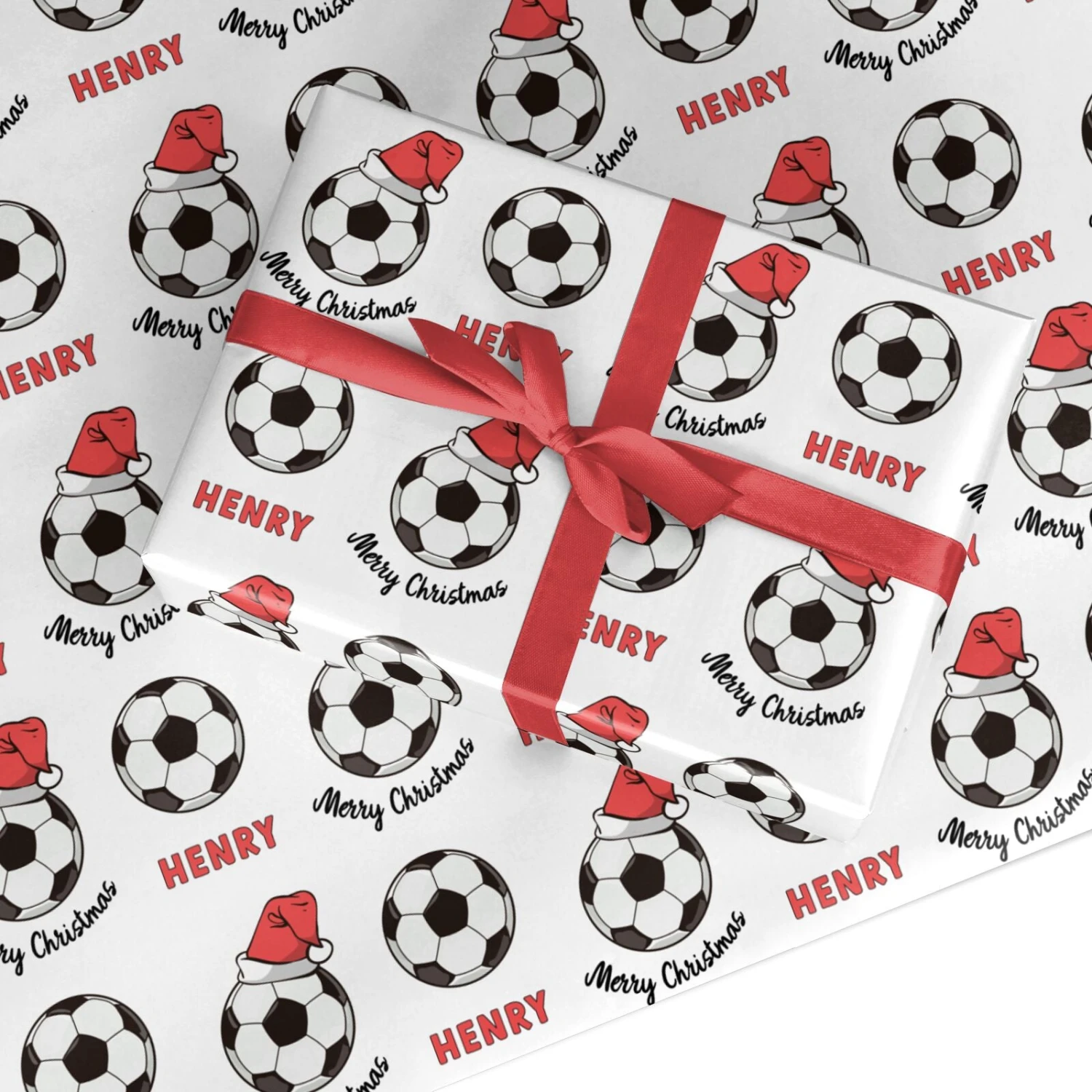 Personalised Christmas Football Wrapping Paper