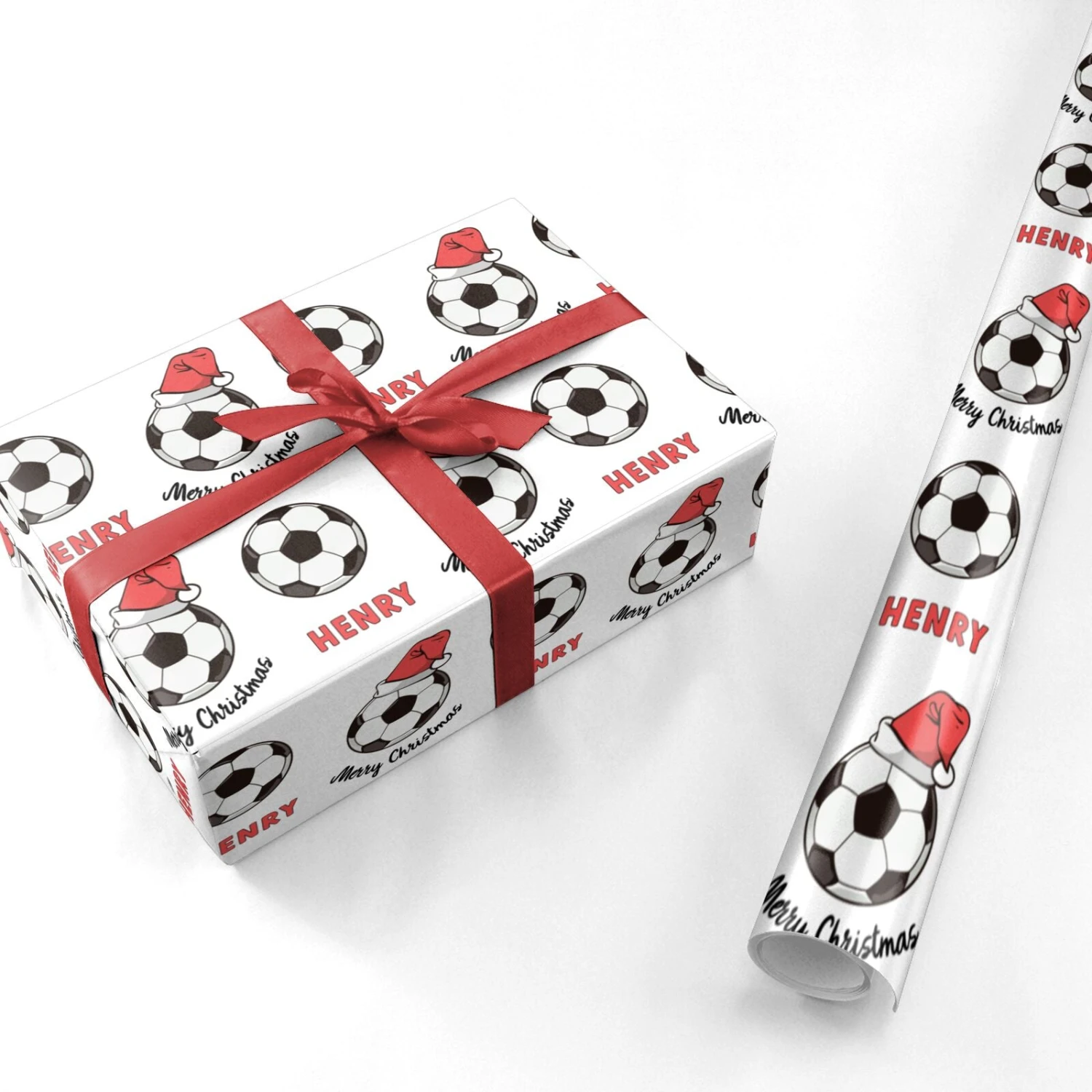 Personalised Christmas Football Wrapping Paper - Image 3