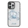 Personalised Crab IPhone Case -Wrap & Case Store Personalised Crab iPhone 14 Pro Max Black Impact Case on Silver phone