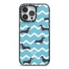Personalised Dachshund Apple IPhone Case -Wrap & Case Store Personalised Dachshund iPhone 14 Pro Max Black Impact Case on Silver phone