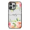 Personalised Flowers IPhone Case -Wrap & Case Store Personalised Flowers iPhone 14 Pro Max Black Impact Case on Silver phone