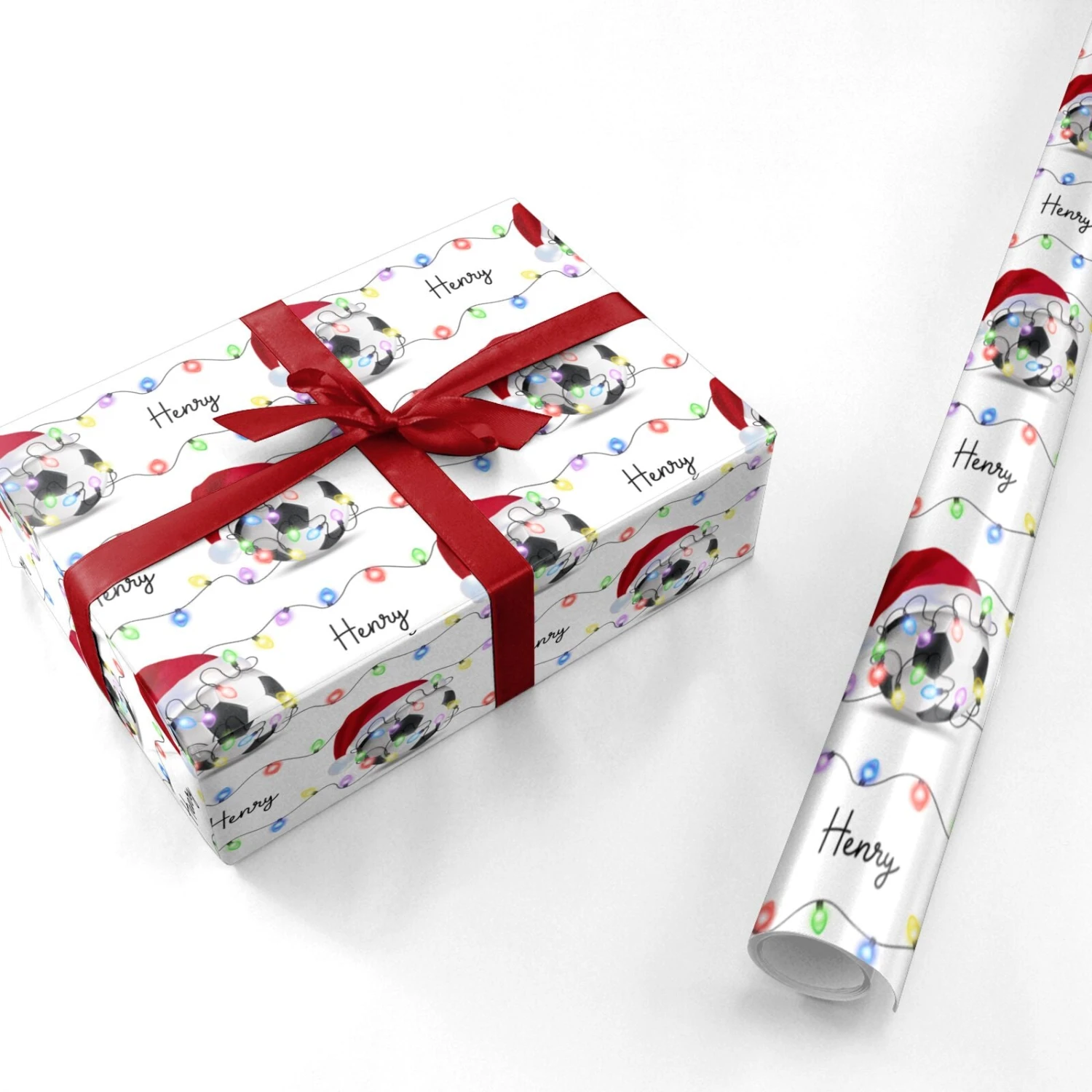 Personalised Football Christmas Wrapping Paper - Image 3
