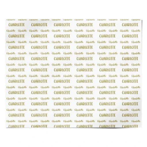 Personalised Gold Name Wrapping Paper - Image 4