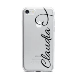 Personalised Heart Name IPhone Case -Wrap & Case Store Personalised Heart Name iPhone 7 Bumper Case on Silver iPhone