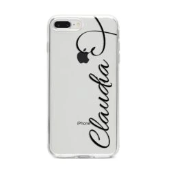Personalised Heart Name IPhone Case -Wrap & Case Store Personalised Heart Name iPhone 8 Plus Bumper Case on Silver iPhone