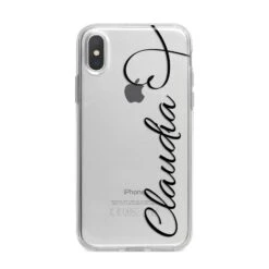 Personalised Heart Name IPhone Case -Wrap & Case Store Personalised Heart Name iPhone X Bumper Case on Silver iPhone Alternative Image 1