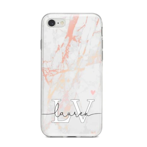Personalised Initial Pink Marble IPhone Case - Image 8