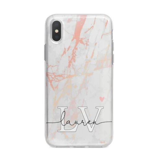 Personalised Initial Pink Marble IPhone Case - Image 5
