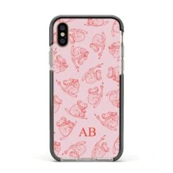 Personalised Koala IPhone Case -Wrap & Case Store Personalised Koala Apple iPhone Xs Impact Case Black Edge on Gold Phone