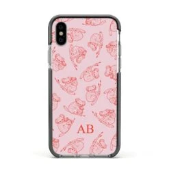 Personalised Koala IPhone Case -Wrap & Case Store Personalised Koala Apple iPhone Xs Impact Case Black Edge on Silver Phone
