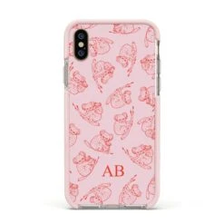 Personalised Koala IPhone Case -Wrap & Case Store Personalised Koala Apple iPhone Xs Impact Case Pink Edge on Gold Phone