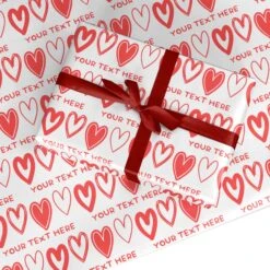 Personalised Love Heart Text Wrapping Paper