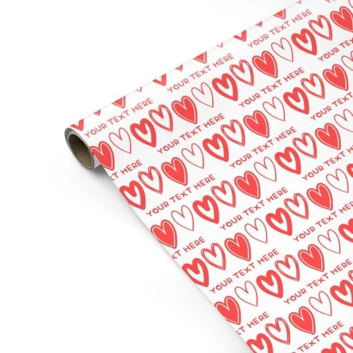 Personalised Love Heart Text Wrapping Paper - Image 2