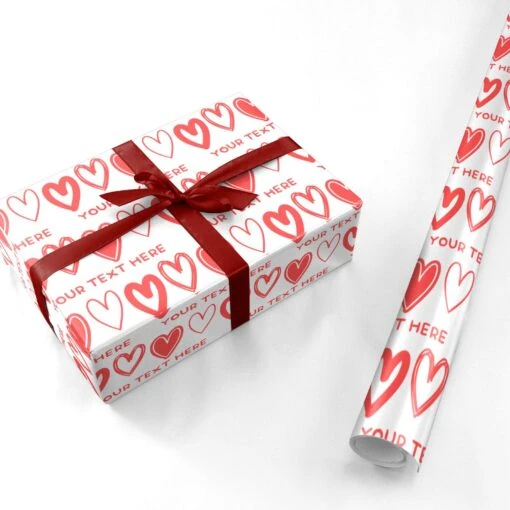 Personalised Love Heart Text Wrapping Paper - Image 3
