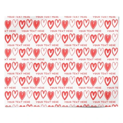 Personalised Love Heart Text Wrapping Paper - Image 4