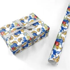 Personalised Mediterranean Fruit And Tiles Wrapping Paper -Wrap & Case Store Personalised Mediterranean Fruit and Tiles Personalised Wrapping Paper