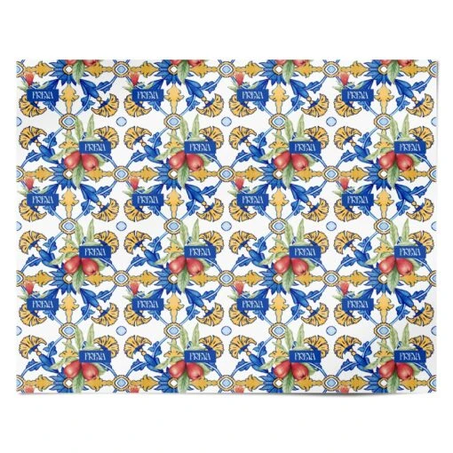 Personalised Mediterranean Fruit And Tiles Wrapping Paper - Image 4