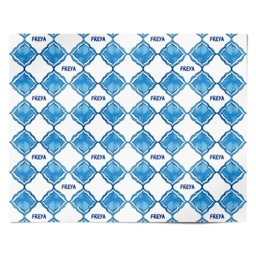 Personalised Mediterranean Tiles Wrapping Paper - Image 4