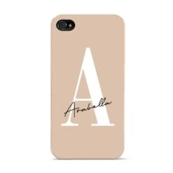 Personalised Nude Colour Initial IPhone Case -Wrap & Case Store Personalised Nude Colour Initial Apple iPhone 4s Case