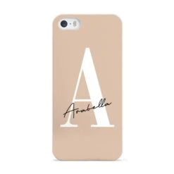 Personalised Nude Colour Initial IPhone Case -Wrap & Case Store Personalised Nude Colour Initial Apple iPhone 5 Case