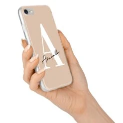 Personalised Nude Colour Initial IPhone Case -Wrap & Case Store Personalised Nude Colour Initial iPhone 7 Bumper Case on Silver iPhone Alternative Image