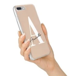 Personalised Nude Colour Initial IPhone Case -Wrap & Case Store Personalised Nude Colour Initial iPhone 7 Plus Bumper Case on Silver iPhone Alternative Image