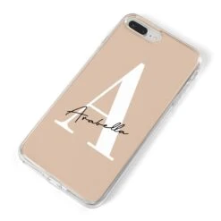 Personalised Nude Colour Initial IPhone Case -Wrap & Case Store Personalised Nude Colour Initial iPhone 8 Plus Bumper Case on Silver iPhone Alternative Image