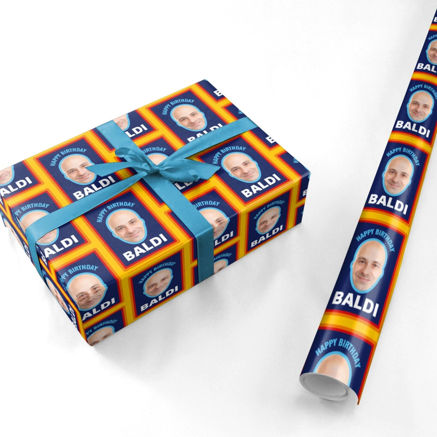 Personalised Photo Baldi Birthday Wrapping Paper - Image 3