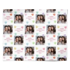 Personalised Photo Candy Hearts Valentines Wrapping Paper -Wrap & Case Store Personalised Photo Candy Hearts Valentines Personalised Wrapping Paper Alternative