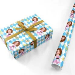 Personalised Photo Face Dirndl Oktoberfest Wrapping Paper -Wrap & Case Store Personalised Photo Face Dirndl Oktoberfest Personalised Wrapping Paper