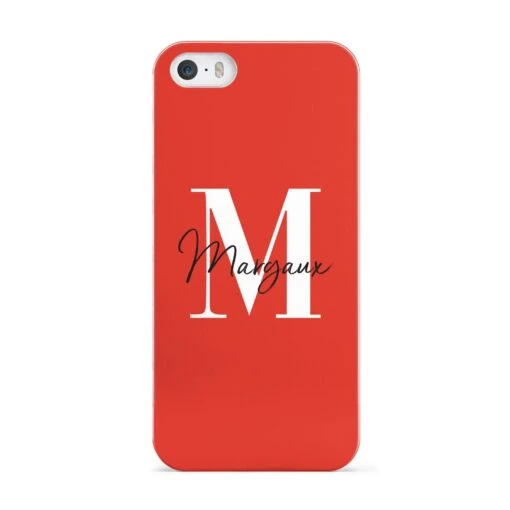 Personalised Red Name And Initial IPhone Case - Image 3