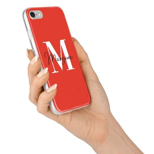 Personalised Red Name And Initial IPhone Case - Image 13
