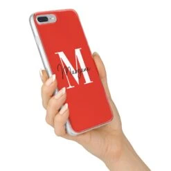 Personalised Red Name And Initial IPhone Case -Wrap & Case Store Personalised Red Name and Initial iPhone 7 Plus Bumper Case on Silver iPhone Alternative Image
