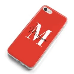 Personalised Red Name And Initial IPhone Case -Wrap & Case Store Personalised Red Name and Initial iPhone 8 Bumper Case on Silver iPhone Alternative Image f41f9e77 74fe 4de1 98c0 6bcb18782d75