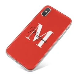 Personalised Red Name And Initial IPhone Case -Wrap & Case Store Personalised Red Name and Initial iPhone X Bumper Case on Silver iPhone 8773af6b 3c65 46be 9989 c33aa2009bdd