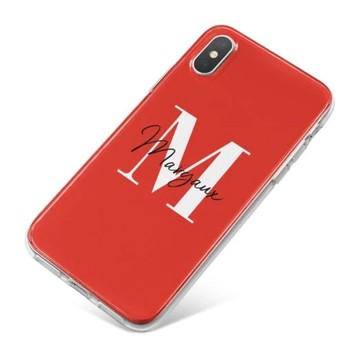 Personalised Red Name And Initial IPhone Case - Image 7
