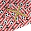 Personalised Red & White Football Wrapping Paper -Wrap & Case Store Personalised Red White Football Custom Wrapping Paper