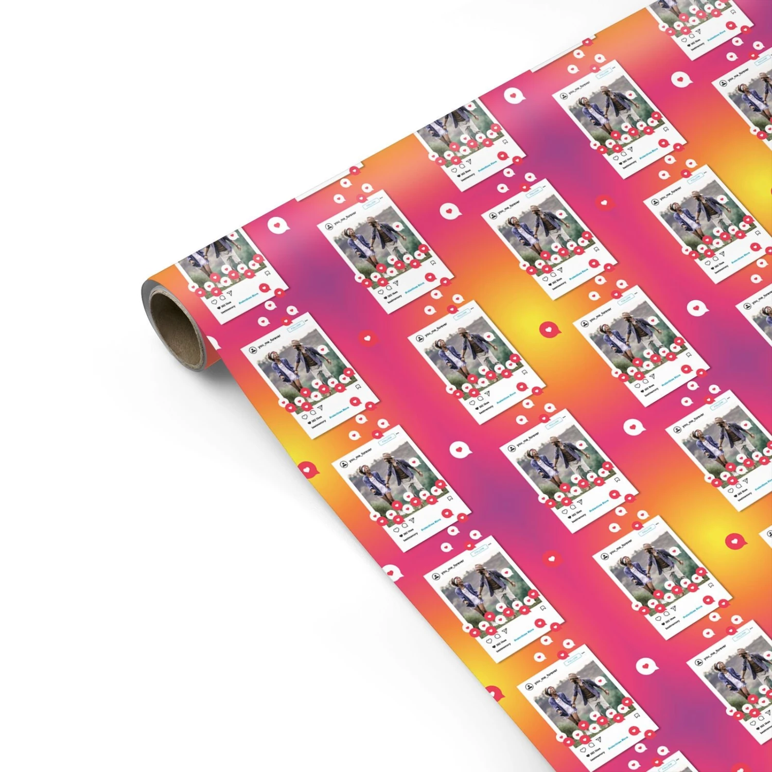 Personalised Social Media Photo Wrapping Paper - Image 2