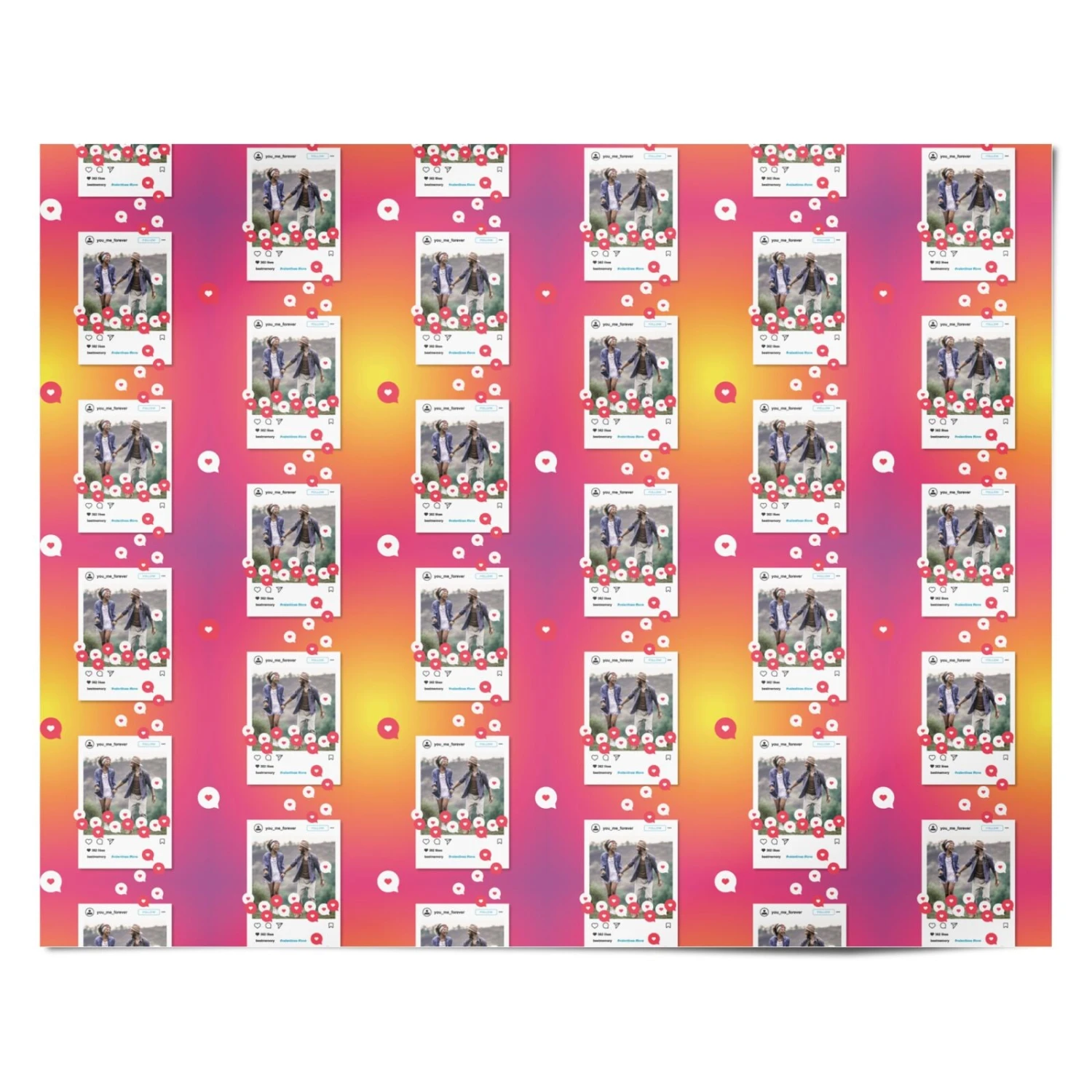 Personalised Social Media Photo Wrapping Paper - Image 4