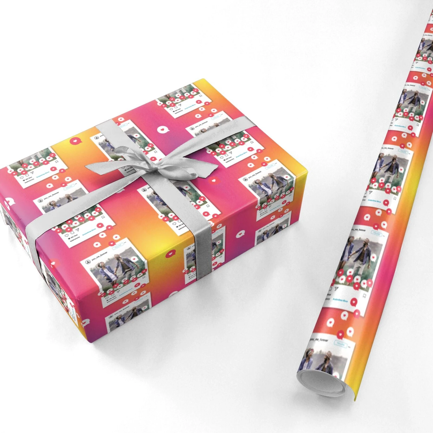 Personalised Social Media Photo Wrapping Paper - Image 3