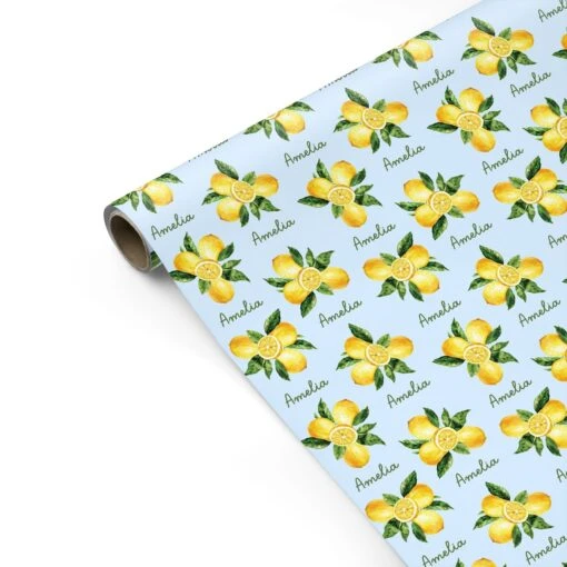 Personalised Summer Italian Lemon Wrapping Paper - Image 2