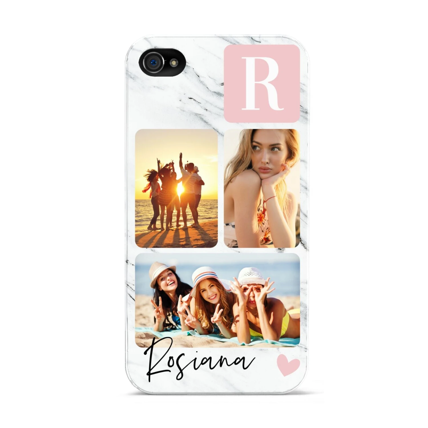 Personalised Three Photo Marble Name IPhone Case - Image 4