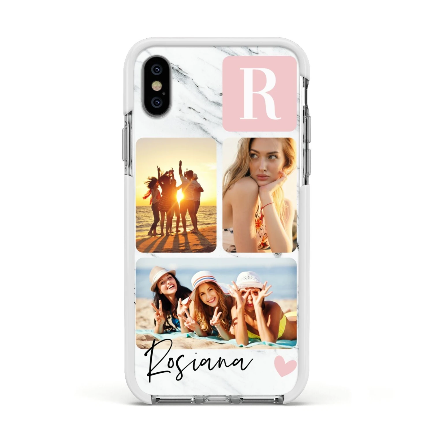 Personalised Three Photo Marble Name IPhone Case - Image 16