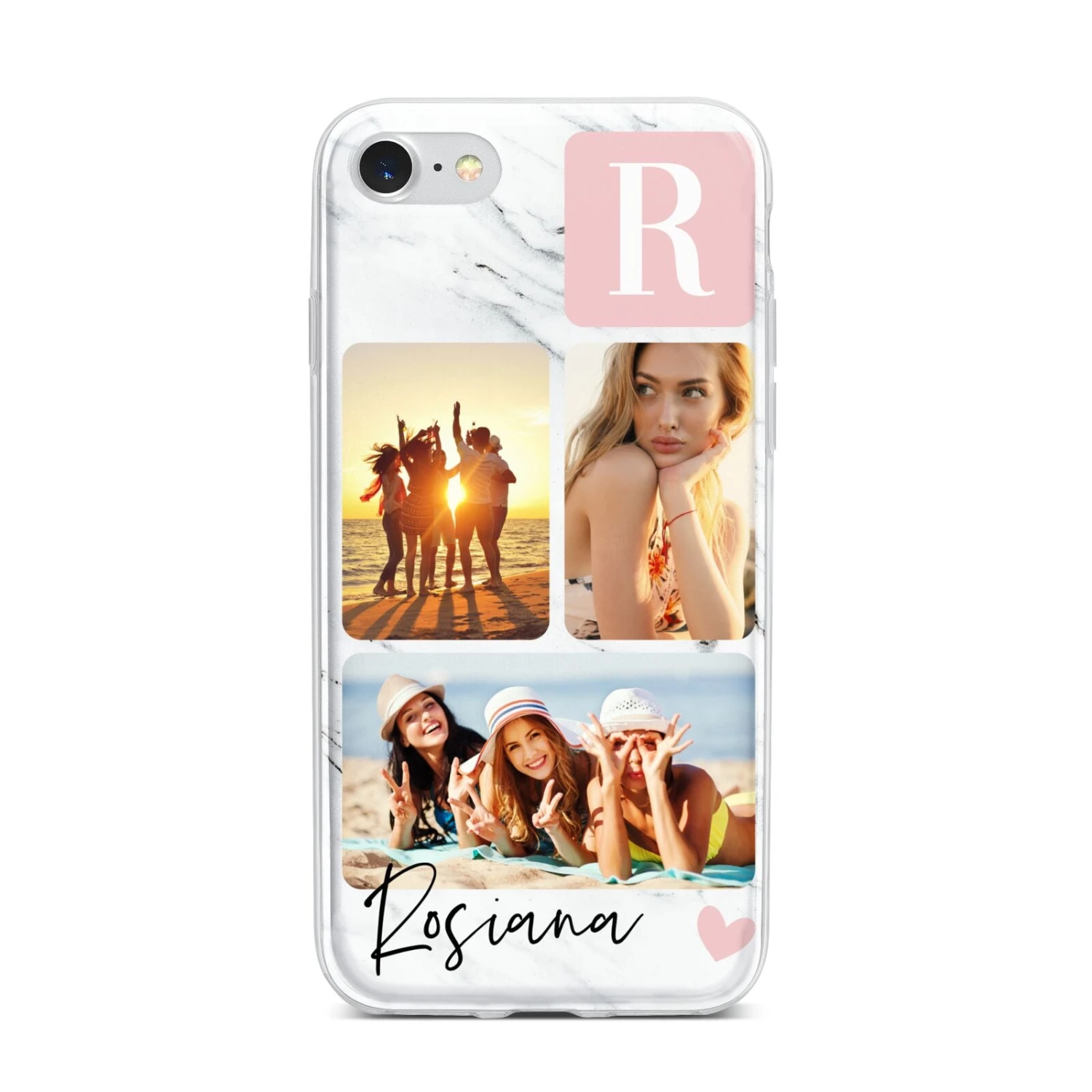Personalised Three Photo Marble Name IPhone Case - Image 12