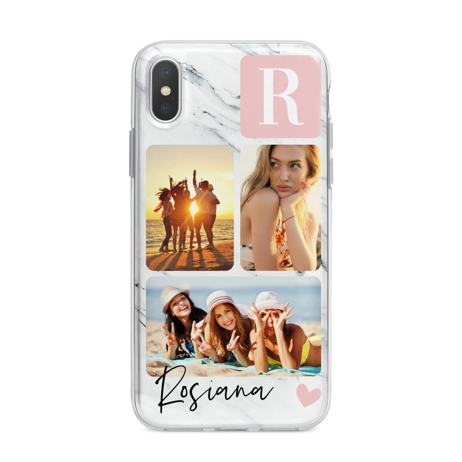 Personalised Three Photo Marble Name IPhone Case - Image 5