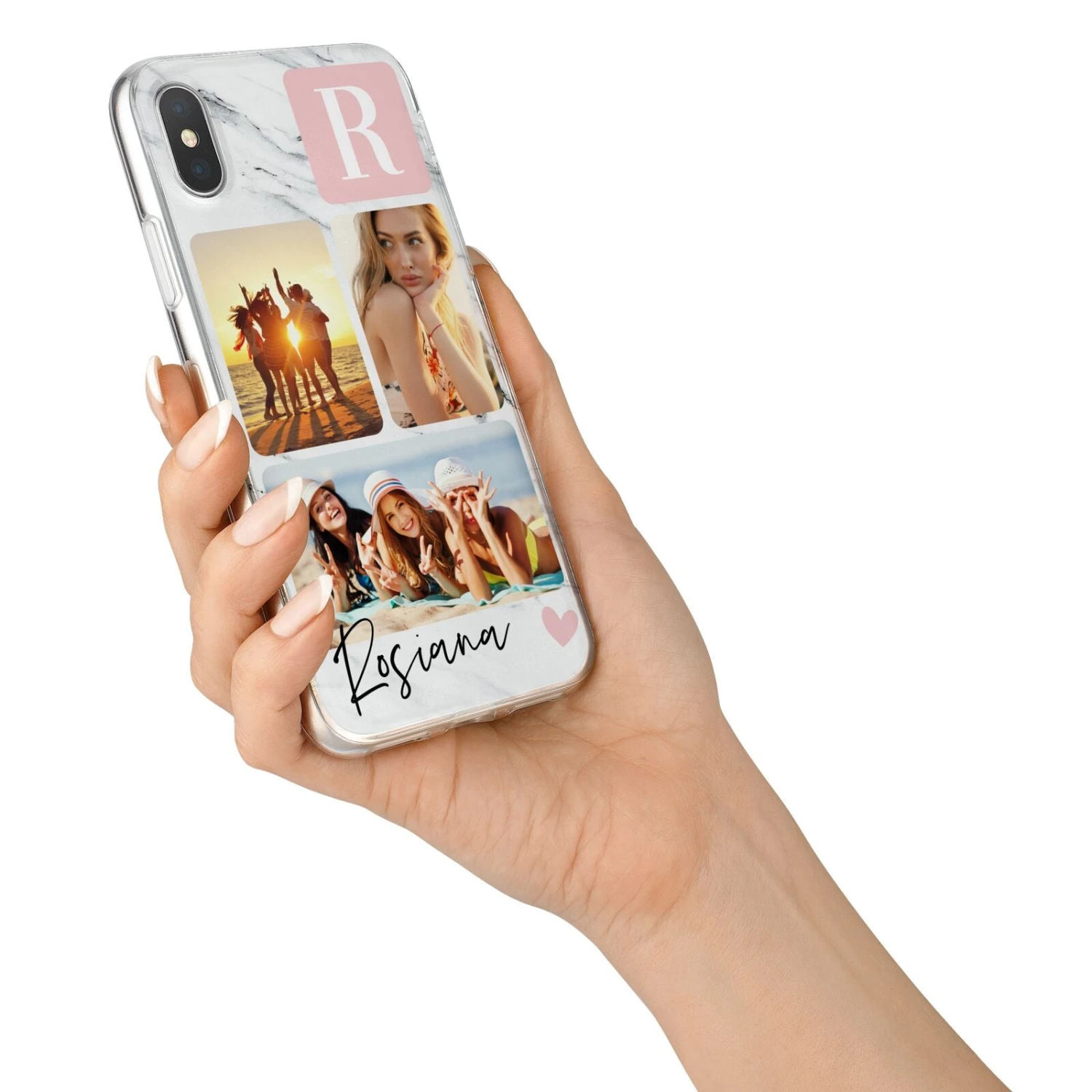 Personalised Three Photo Marble Name IPhone Case - Image 6