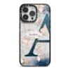 Personalised Watercolour Geometric IPhone Case -Wrap & Case Store Personalised Watercolour Geometric iPhone 14 Pro Max Black Impact Case on Silver phone