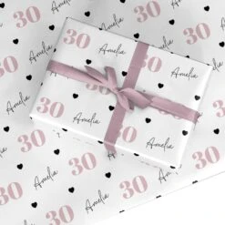 Personalised Womens Birthday Name And Age Wrapping Paper