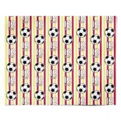 Personalised Yellow And Red Football Wrapping Paper -Wrap & Case Store Personalised Yellow and Red Football Personalised Wrapping Paper Alternative